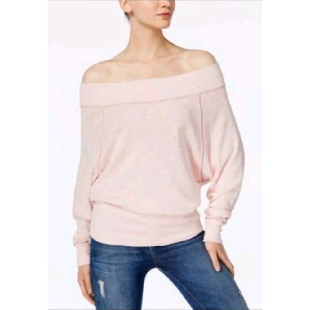 We The Free People Palisades pink off the shoulder pullover top Sz Small